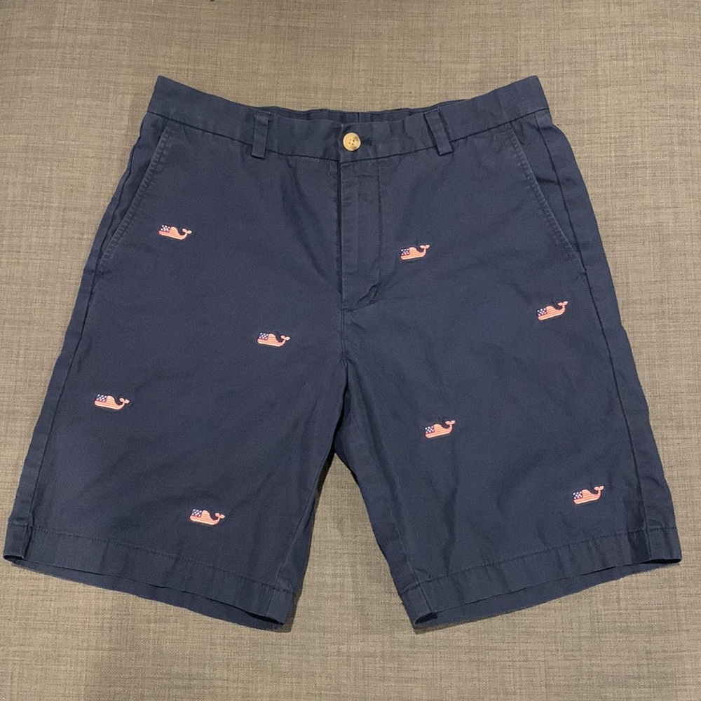 Vineyard Vines Navy American Flag Whales Men’s Shorts
